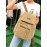 Drawstring Patch Decor Canvas Backpack