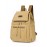 Drawstring Patch Decor Canvas Backpack