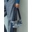 Women's Retro Washed Patchwork Design Ripped Denim Shoulder Bag