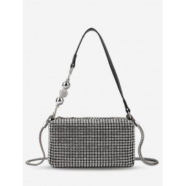 Women's Daily Party Shine Rhinestones Embellished Metal Chain Underarm Shoulder Bag