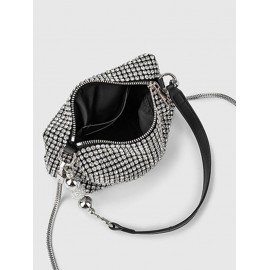 Women's Daily Party Shine Rhinestones Embellished Metal Chain Underarm Shoulder Bag