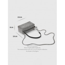 Women's Daily Party Shine Rhinestones Embellished Metal Chain Underarm Shoulder Bag