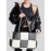 Women's Fashion Daily Two Tone Checkerboard Padded Quilted Puffer Design Oversized Shoulder Tote Bag