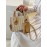 Stripes Straw Crossbody Bag with Purse