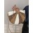 Semicircle Colorblock Beach Raffia Crossbody Bag