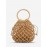Handmade Braid Drawstring Wooden Handle Beach Tote Bag