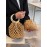 Handmade Braid Drawstring Wooden Handle Beach Tote Bag