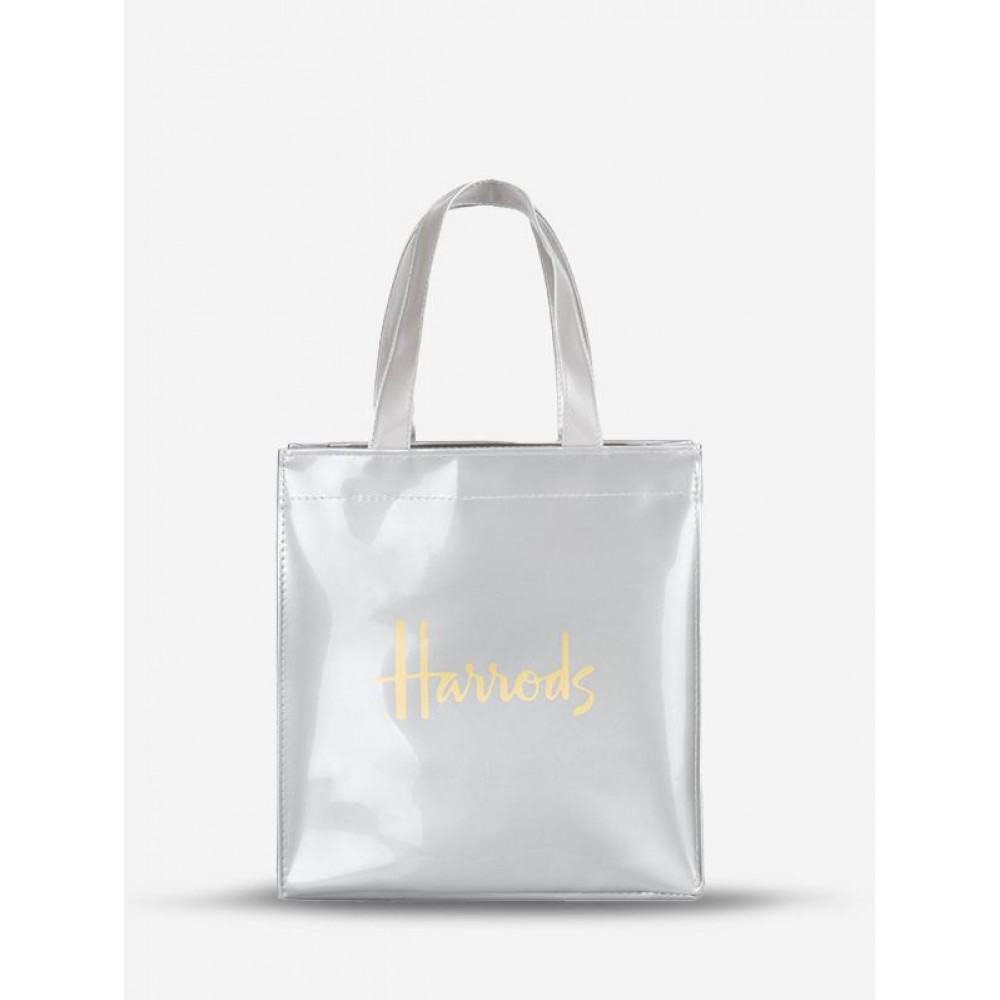 Women's Casual Daily Letter Pattern Waterproof PVC Shopper Work Office Tote Bag