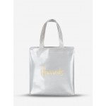 Women's Casual Daily Letter Pattern Waterproof PVC Shopper Work Office Tote Bag