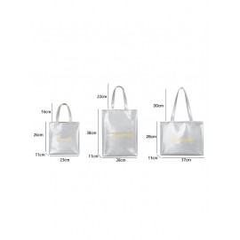 Women's Casual Daily Letter Pattern Waterproof PVC Shopper Work Office Tote Bag