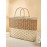 Colorblock Straw Picnic Tote Bag